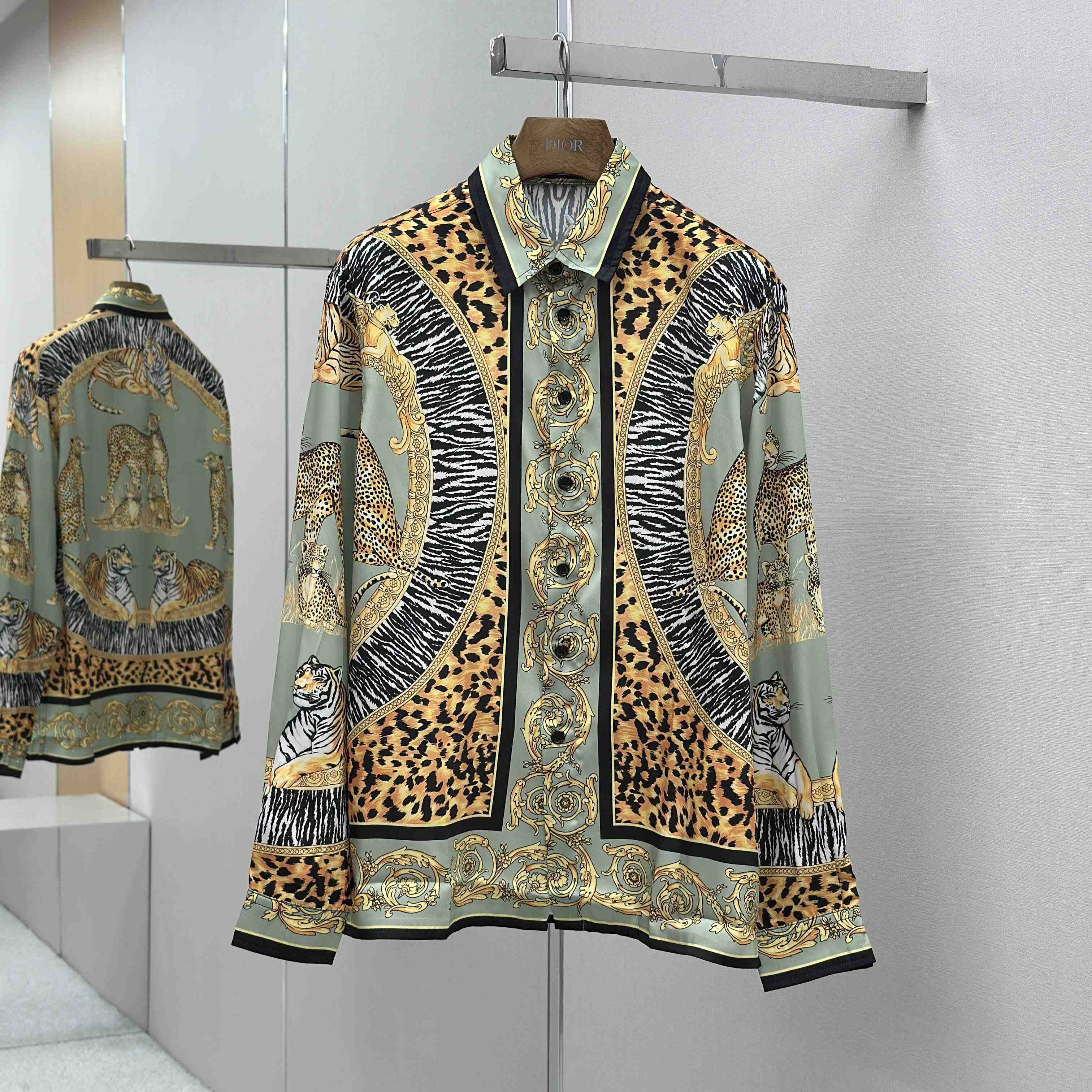 Versace Wild Cats Silk Shirt - DesignerGu