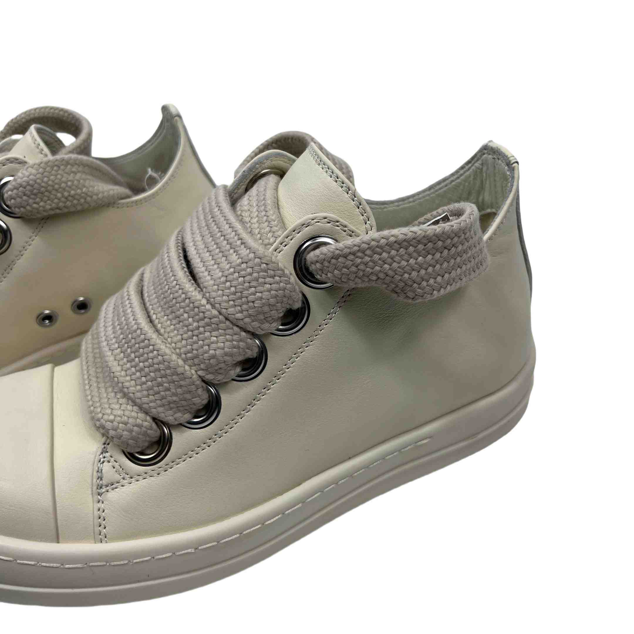 Rick Owens Lido Low Top Sneaks Jumbo Laced Milk - DesignerGu