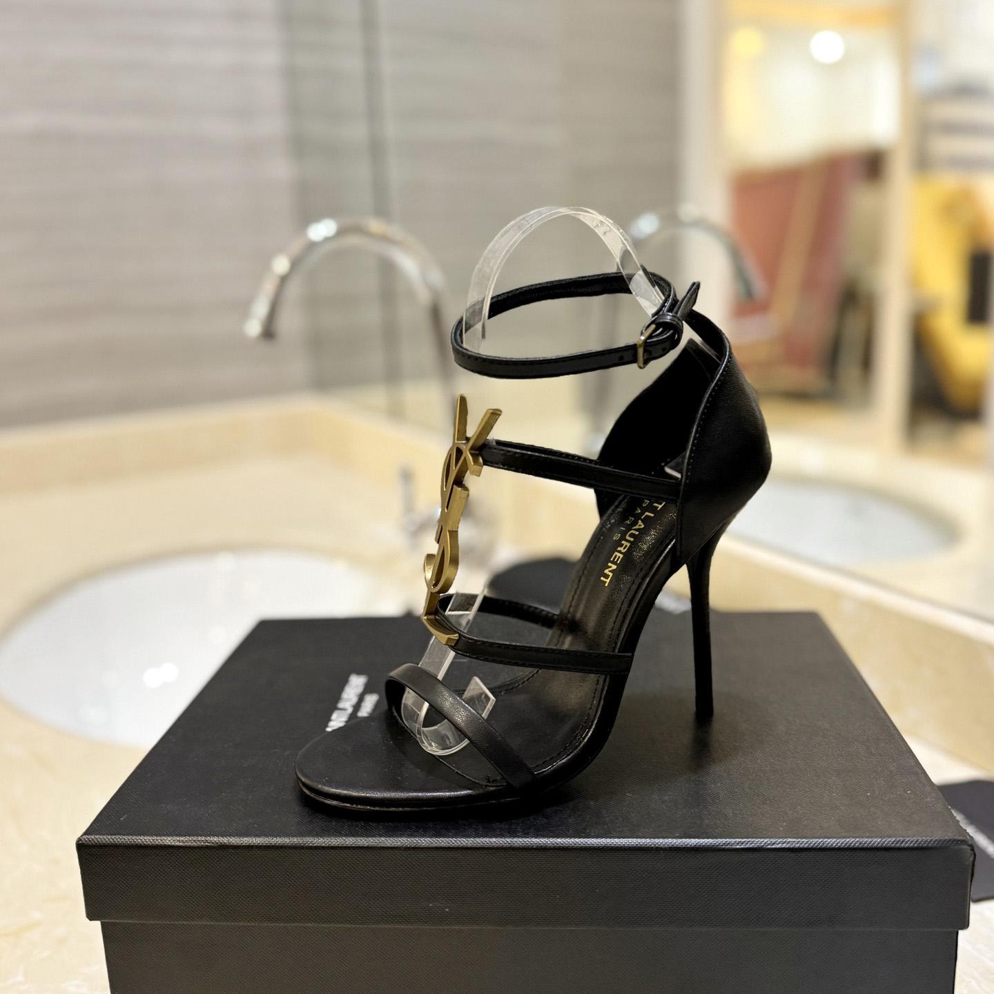 Saint Laurent Cassandra Sandals In Patent Leather - DesignerGu