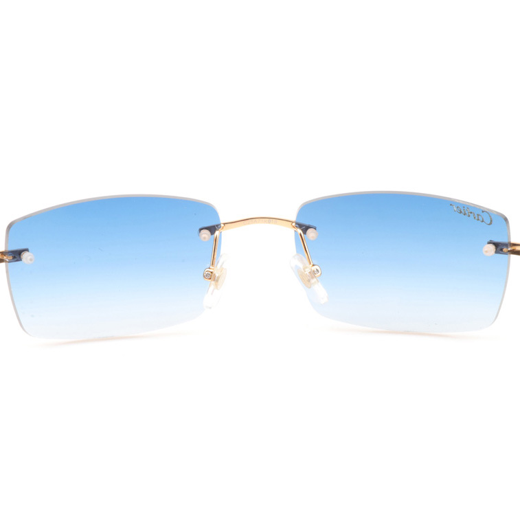 Cartier CT_3524012 Red Wood Sunglasses In Gold Gradient Blue - DesignerGu