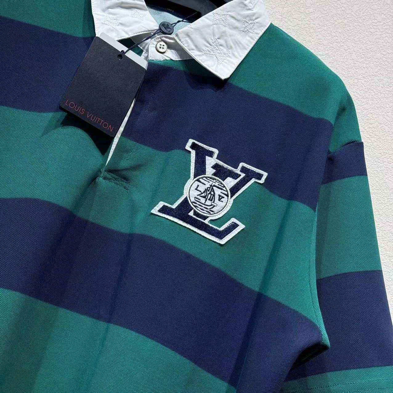 Louis Vuitton Striped Short-Sleeved Polo Shirt   1AIKIO - DesignerGu