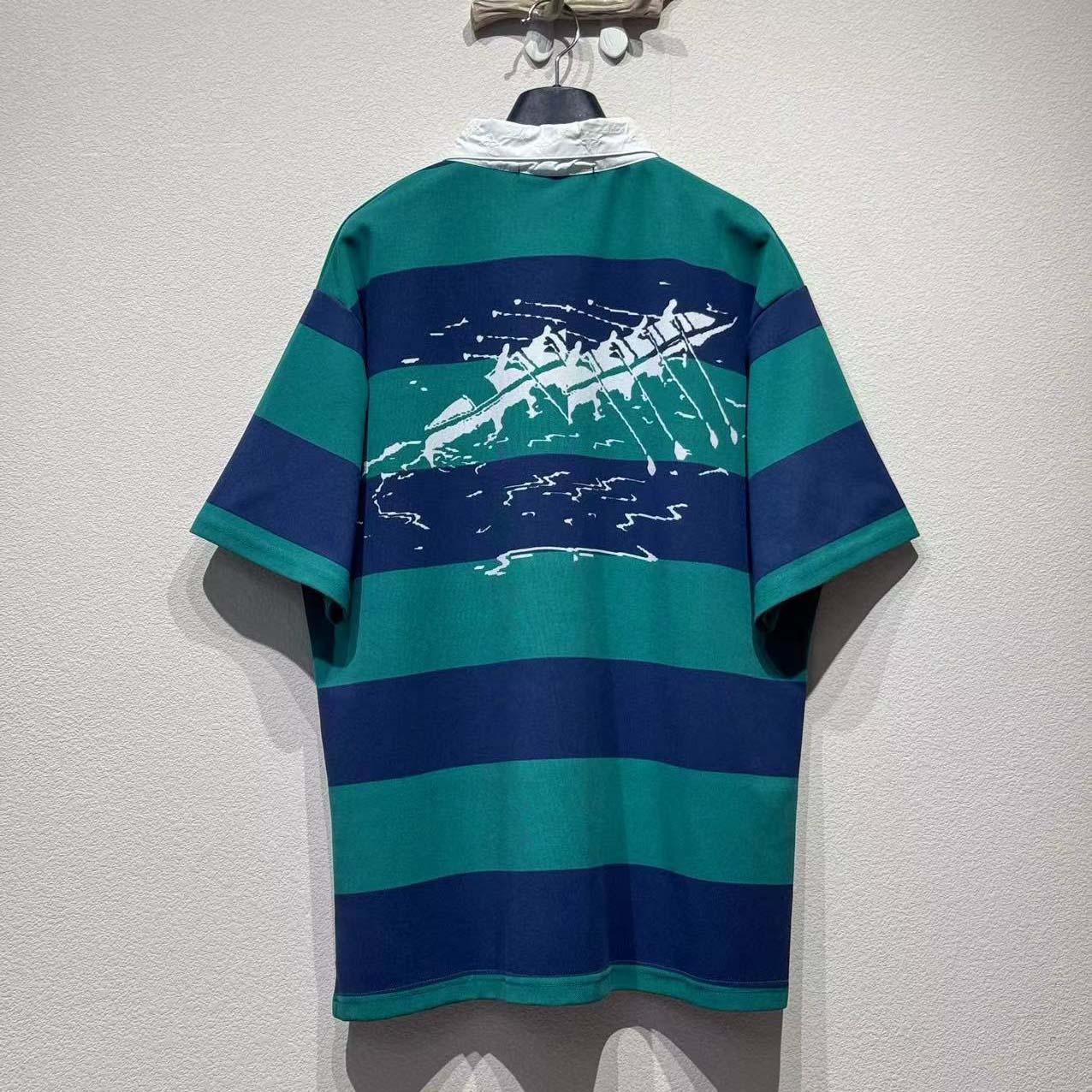 Louis Vuitton Striped Short-Sleeved Polo Shirt   1AIKIO - DesignerGu