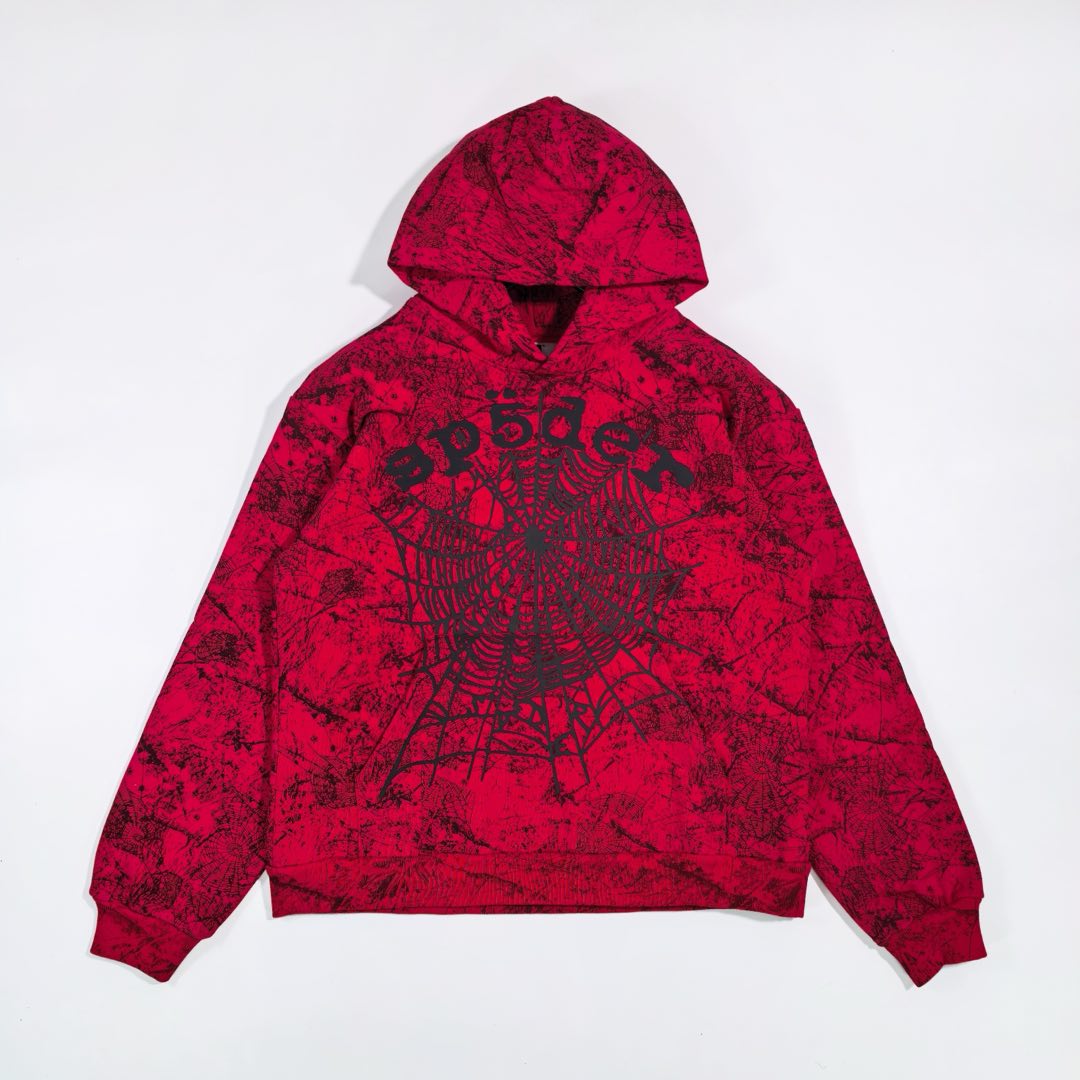 Sp5der OG Tree Camo Hoodie Red - DesignerGu