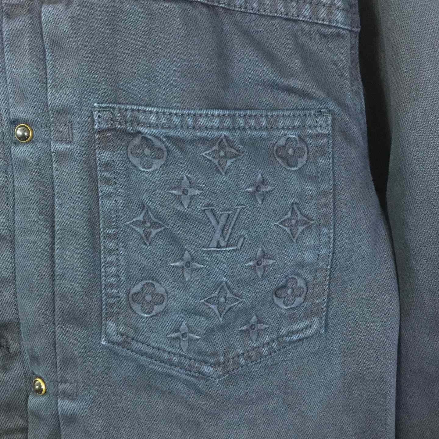 Louis Vuitton Garment-Dyed Denim Type II Trucker Jacket   1AHUY5 - DesignerGu