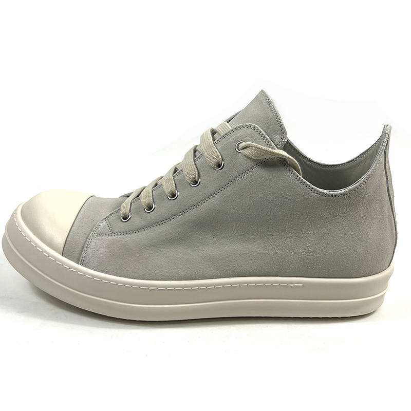 Rick Owens Low Tops Grey Suede Shoes - DesignerGu