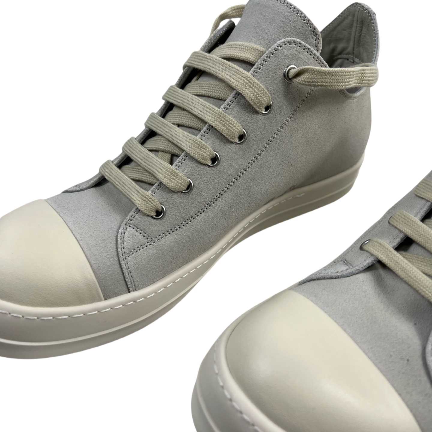 Rick Owens Low Tops Grey Suede Shoes - DesignerGu