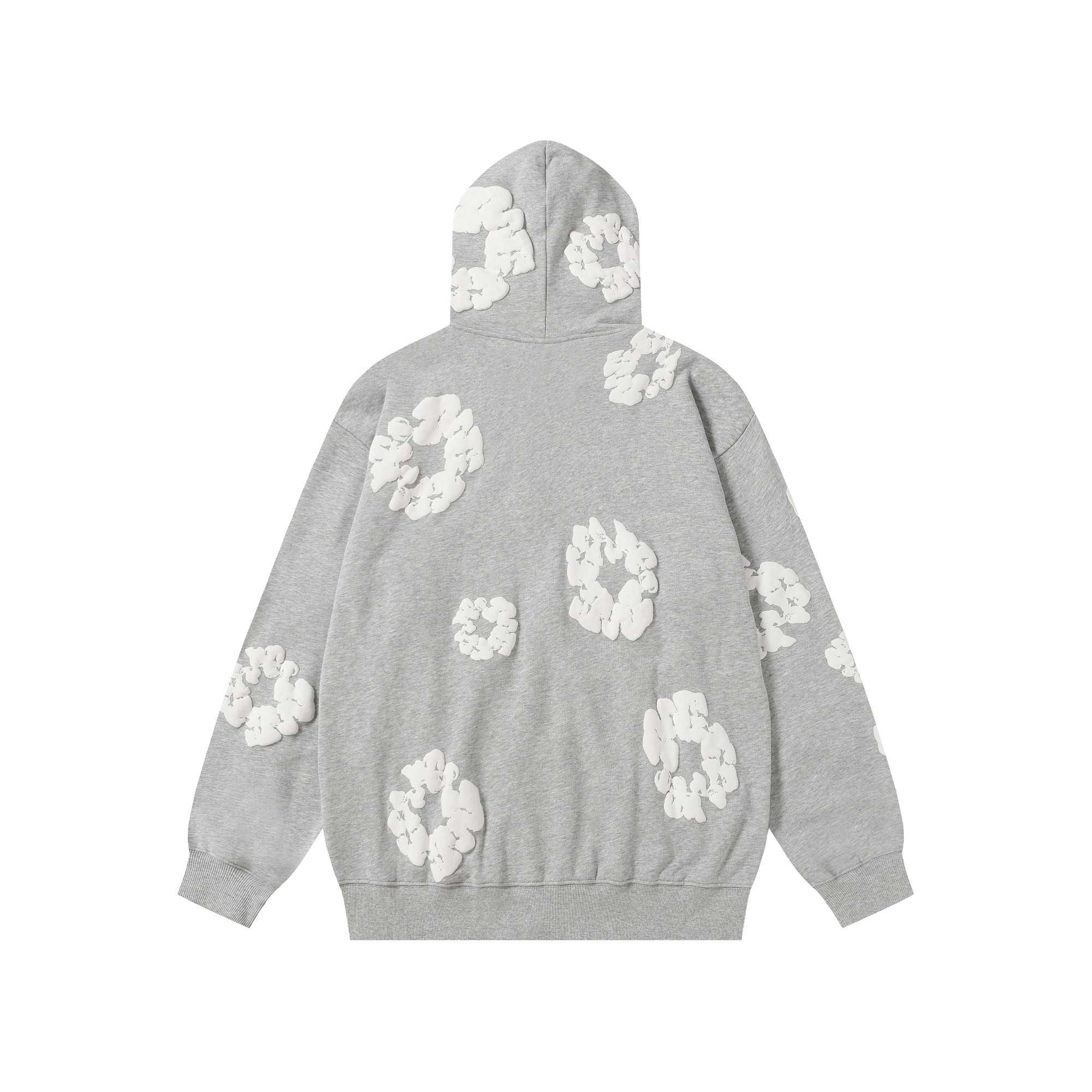 Denim Tears Cotton Wreath Zip Hoodie Grey - DesignerGu