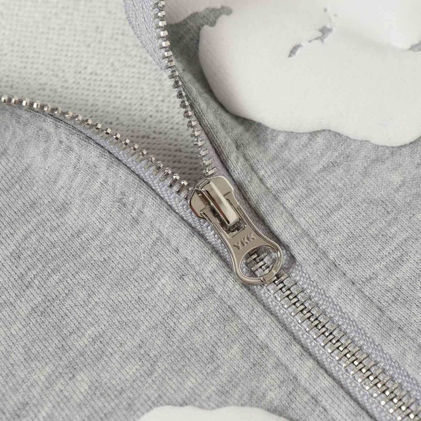 Denim Tears Cotton Wreath Zip Hoodie Grey - DesignerGu