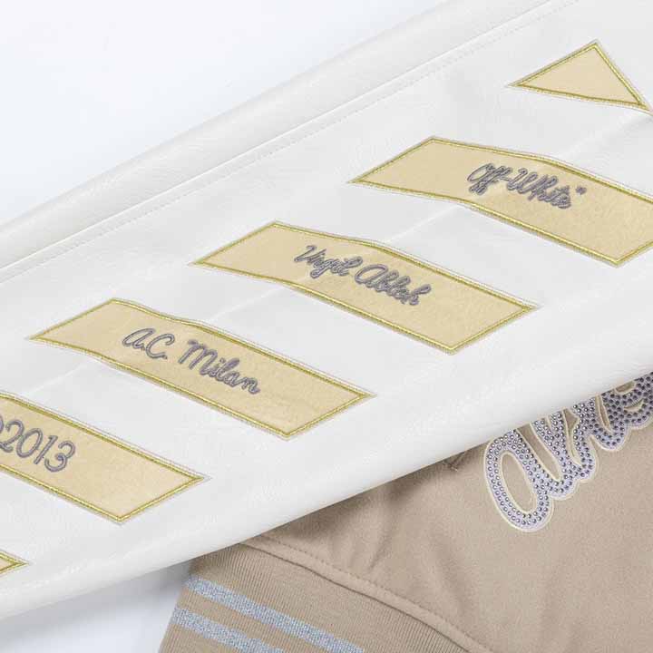 Off-White AC Milan Patch Varsity Jacket - DesignerGu