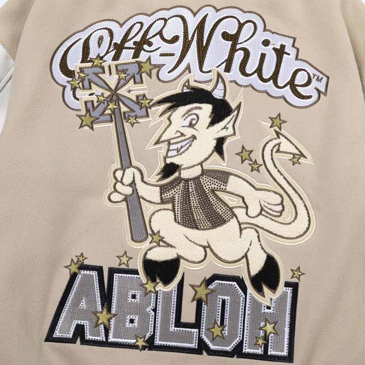 Off-White AC Milan Patch Varsity Jacket - DesignerGu