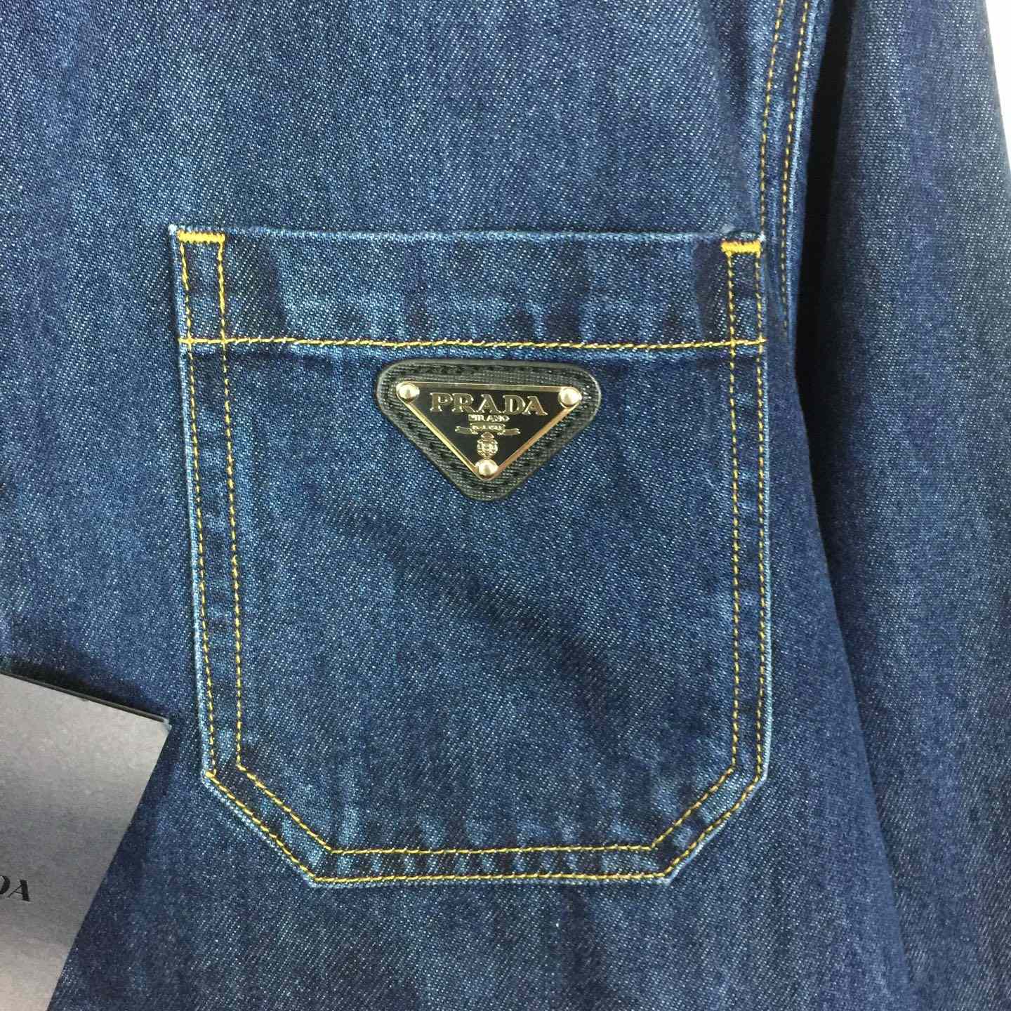 Prada Light Denim Zipper Jacket - DesignerGu
