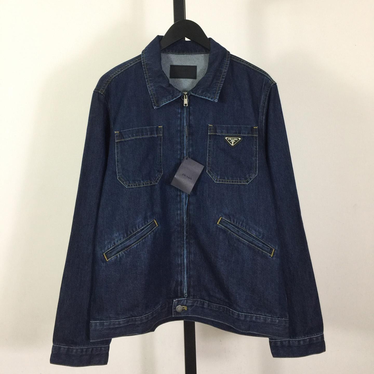 Prada Light Denim Zipper Jacket - DesignerGu