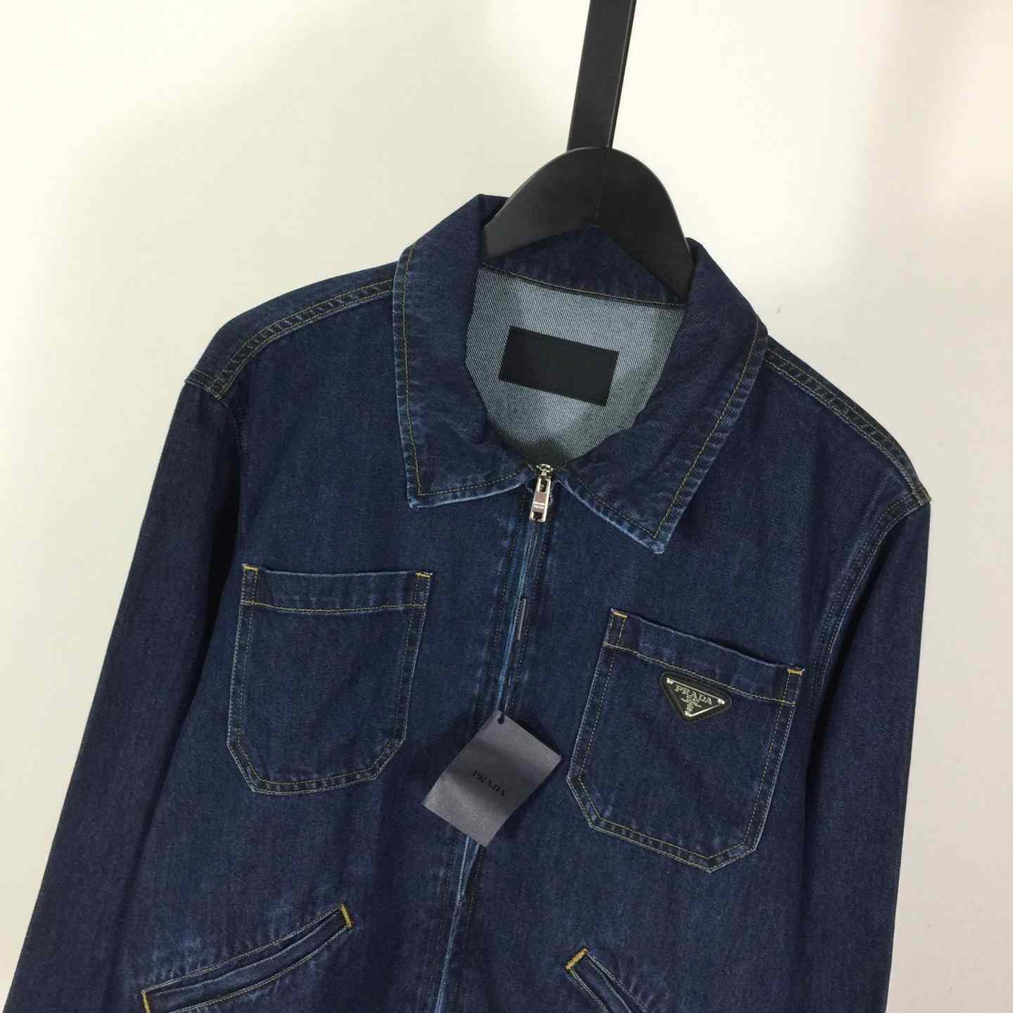 Prada Light Denim Zipper Jacket - DesignerGu