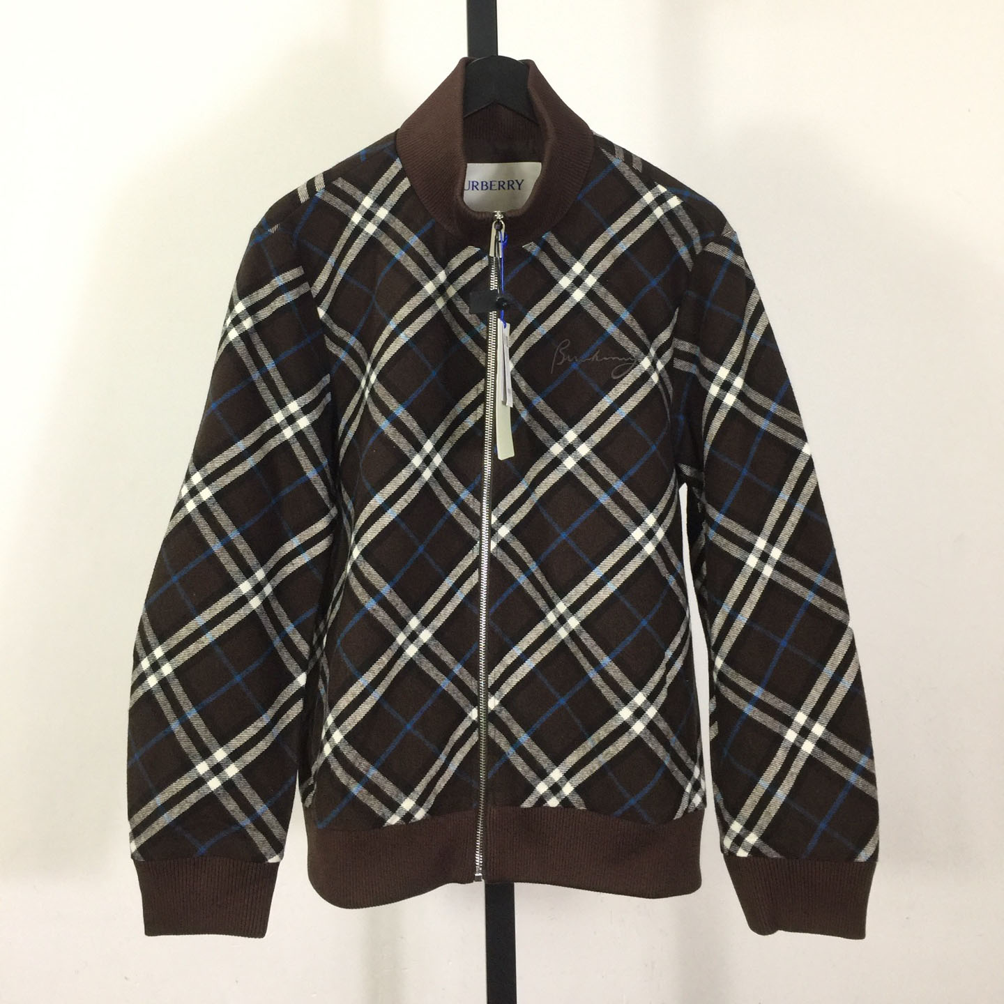 Burberry Check Wool Cashmere Bomber Jacket - DesignerGu
