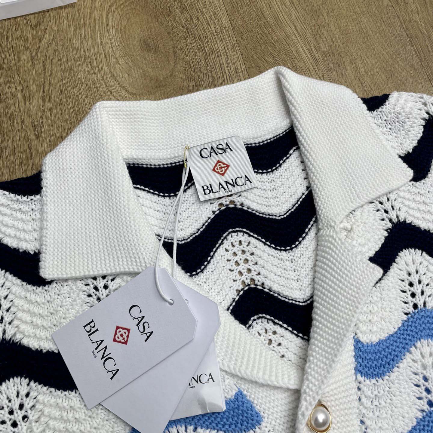 Casablanca Gradient Wave Crochet Shirt   D0107 - DesignerGu