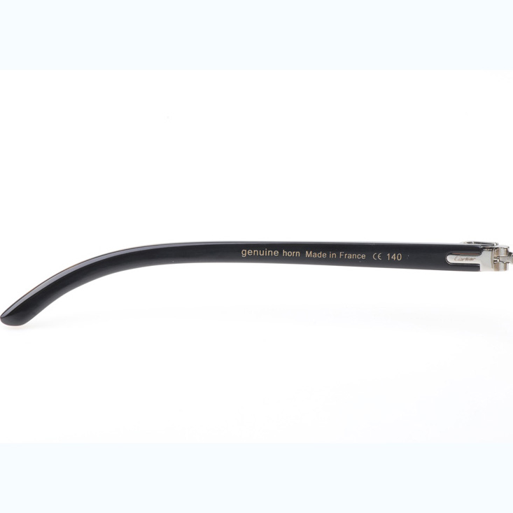 Cartier CT_3524012 Shell Mix Black Buffalo Sunglasses In Silver Brown - DesignerGu