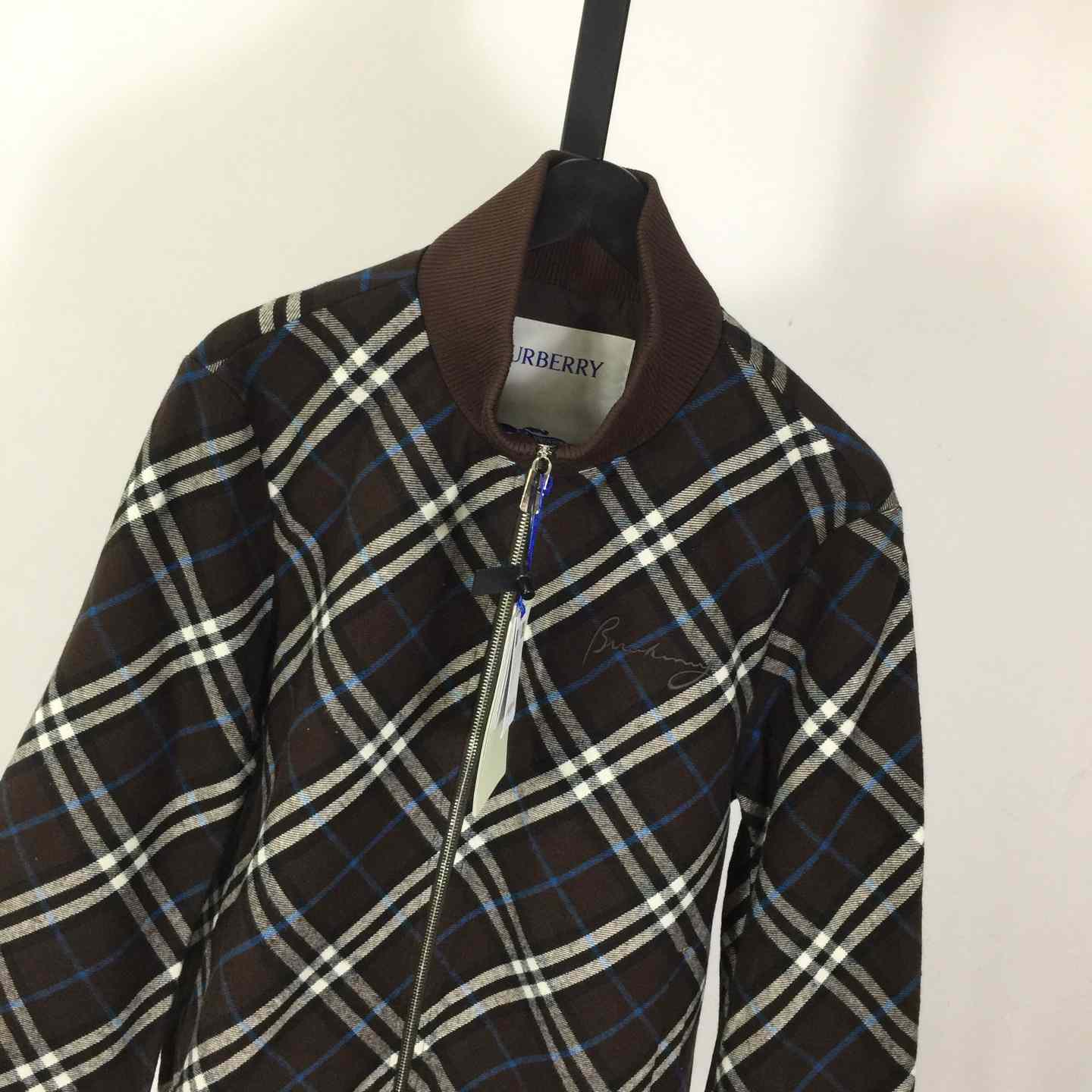 Burberry Check Wool Cashmere Bomber Jacket - DesignerGu