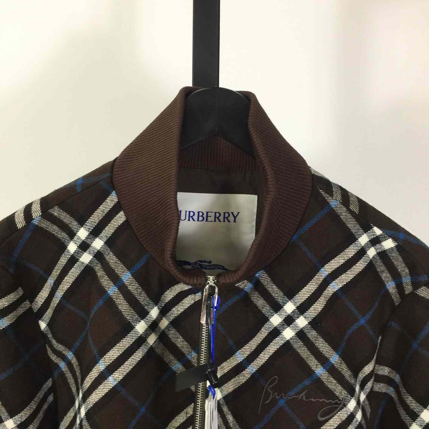 Burberry Check Wool Cashmere Bomber Jacket - DesignerGu