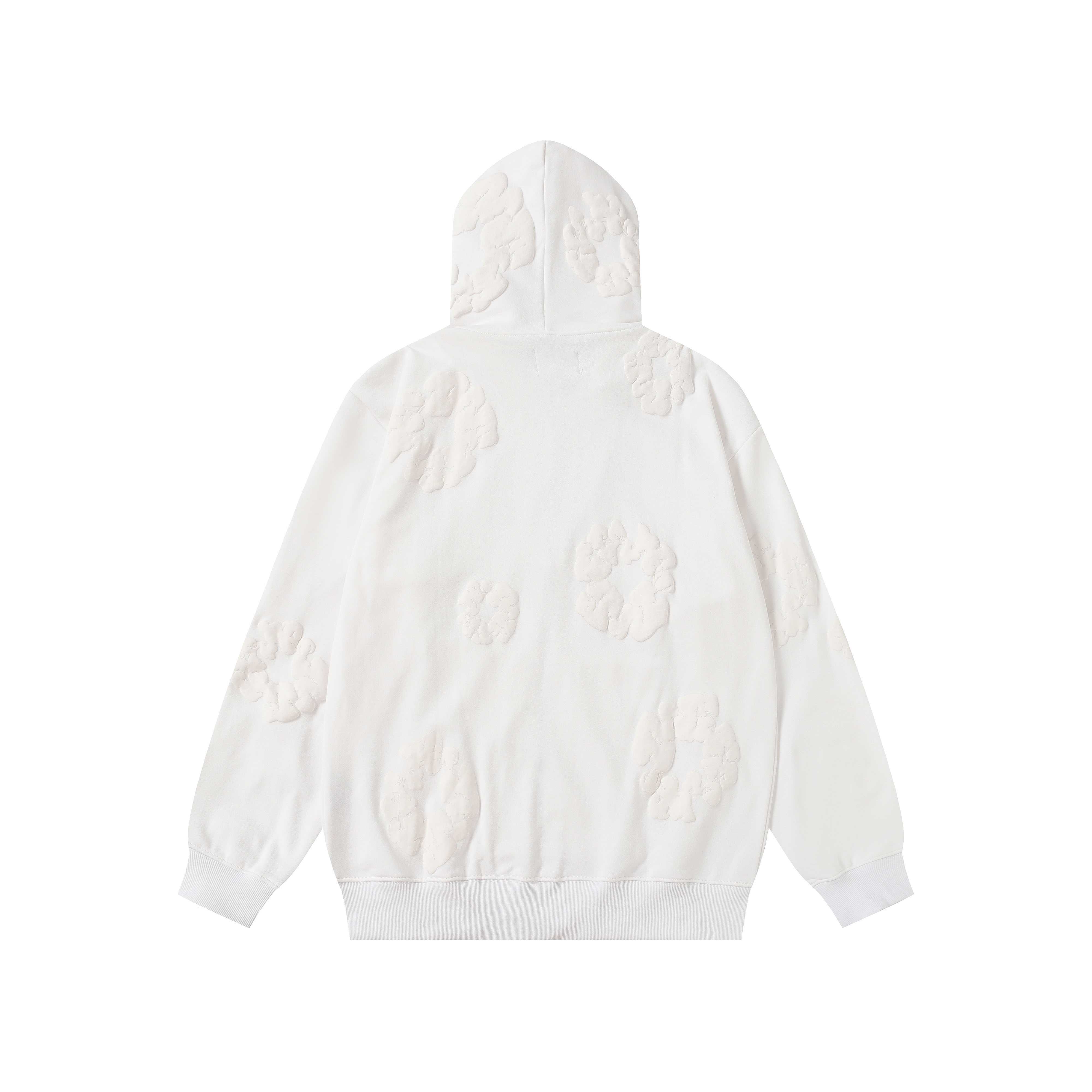 Denim Tears Cotton Wreath Zip Hoodie White - DesignerGu