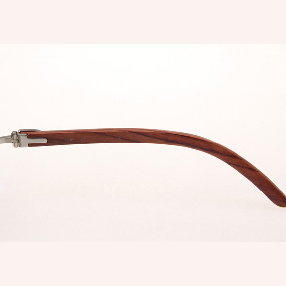 Cartier CT_3524012 Diamond Wood Eyeglasses In Silver Brown - DesignerGu