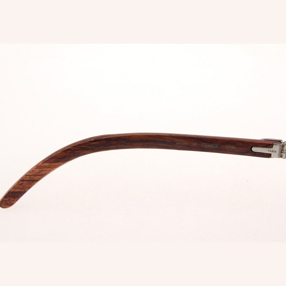 Cartier CT_3524012 Diamond Wood Eyeglasses In Silver Brown - DesignerGu