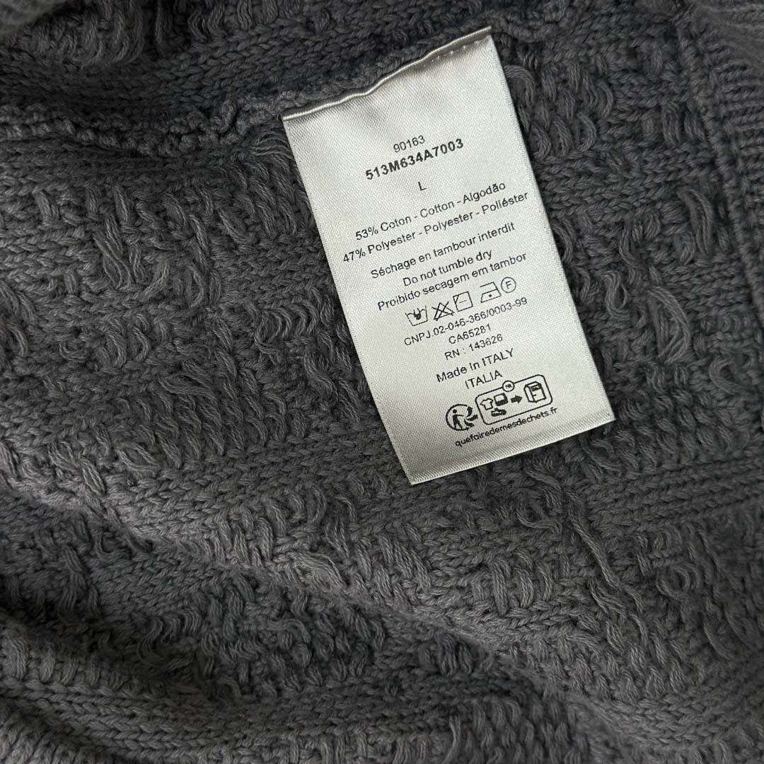 Dior Oblique Sweater Gray Cotton-Blend Jacquard - DesignerGu