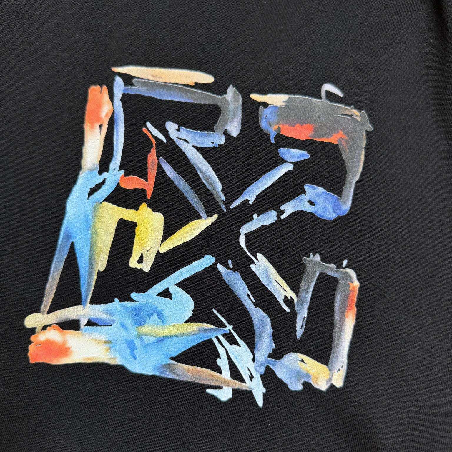 Off-White Boys Watercolour T-Shirt In Black - DesignerGu