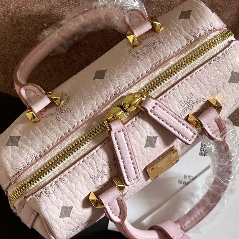 MCM Ella Boston Bag In Visetos  （18x10x8cm） - DesignerGu