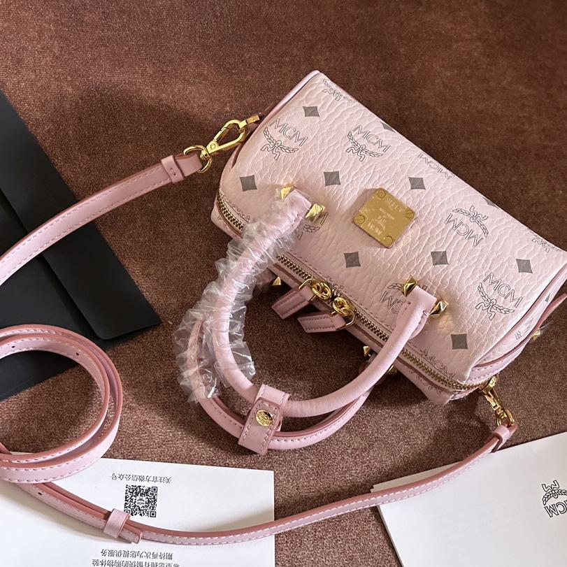 MCM Ella Boston Bag In Visetos  （18x10x8cm） - DesignerGu