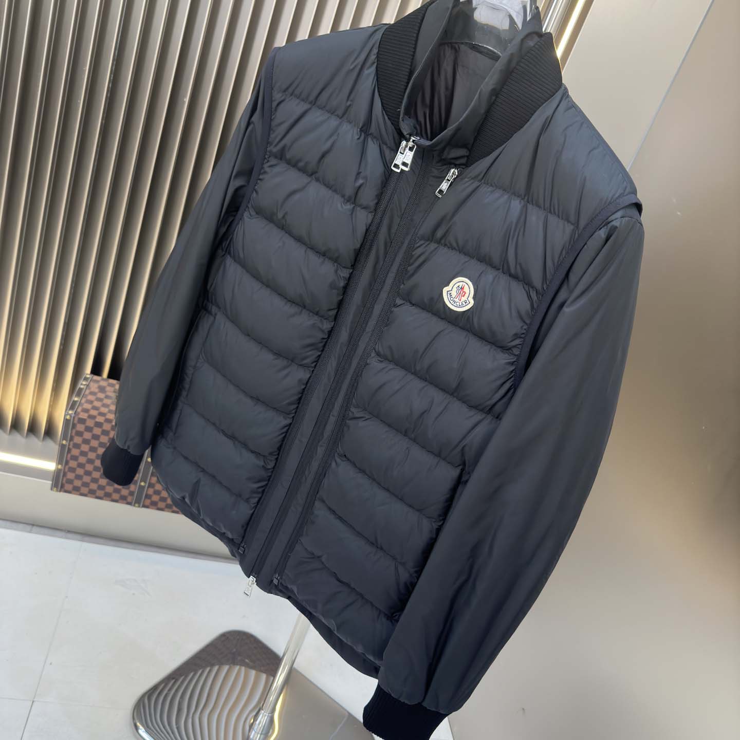 Moncler Black Verney 3-in-1 Short Jacket & Down Vest Set - DesignerGu