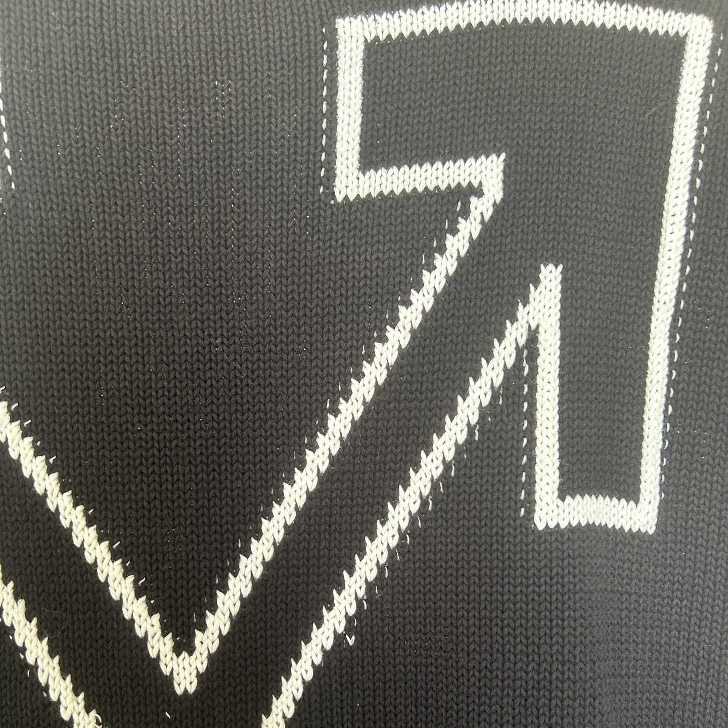 Off-White Diag Outline Knit Crewneck 'Black/White' - DesignerGu