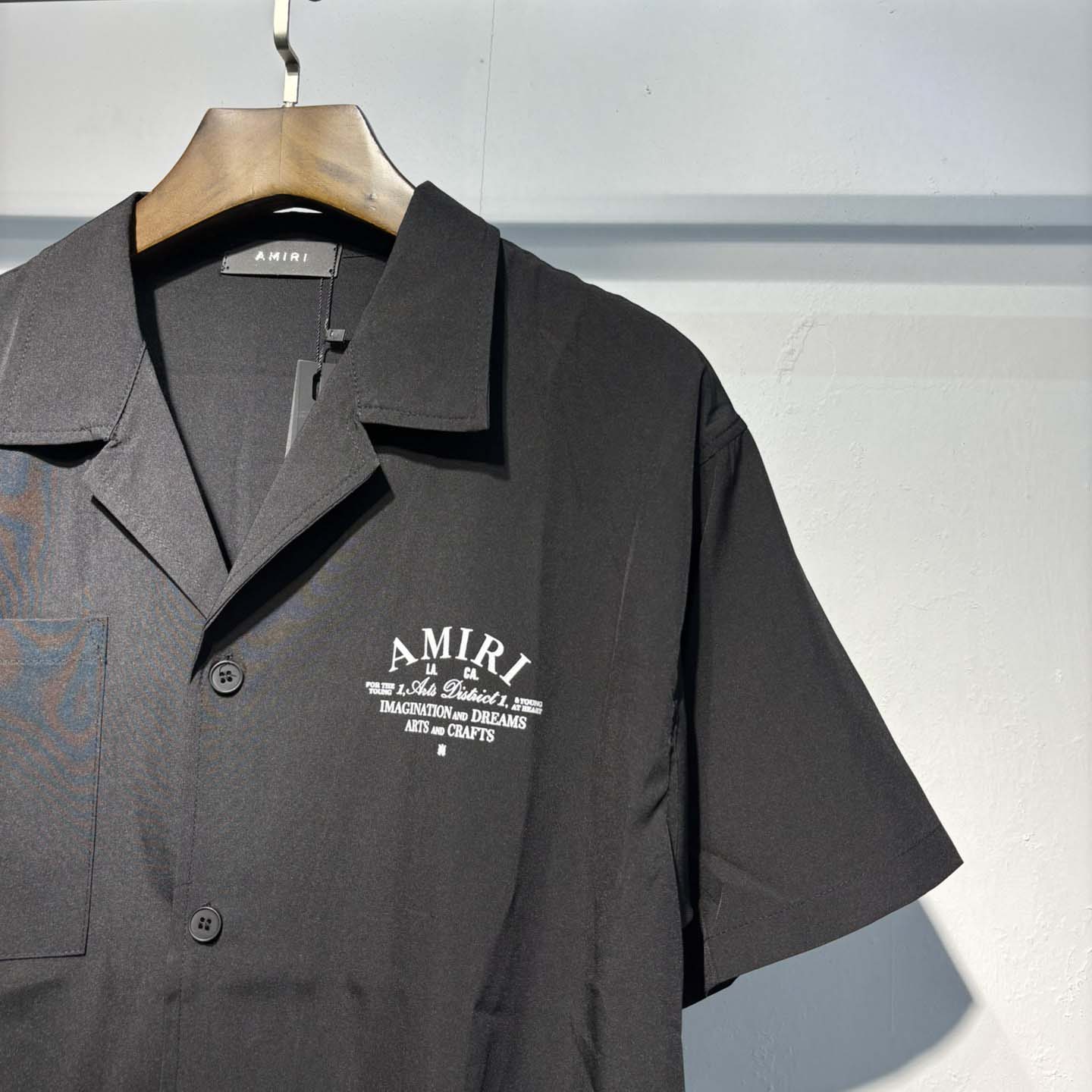 Amiri Logo-print Short-sleeve Silk Shirt - DesignerGu