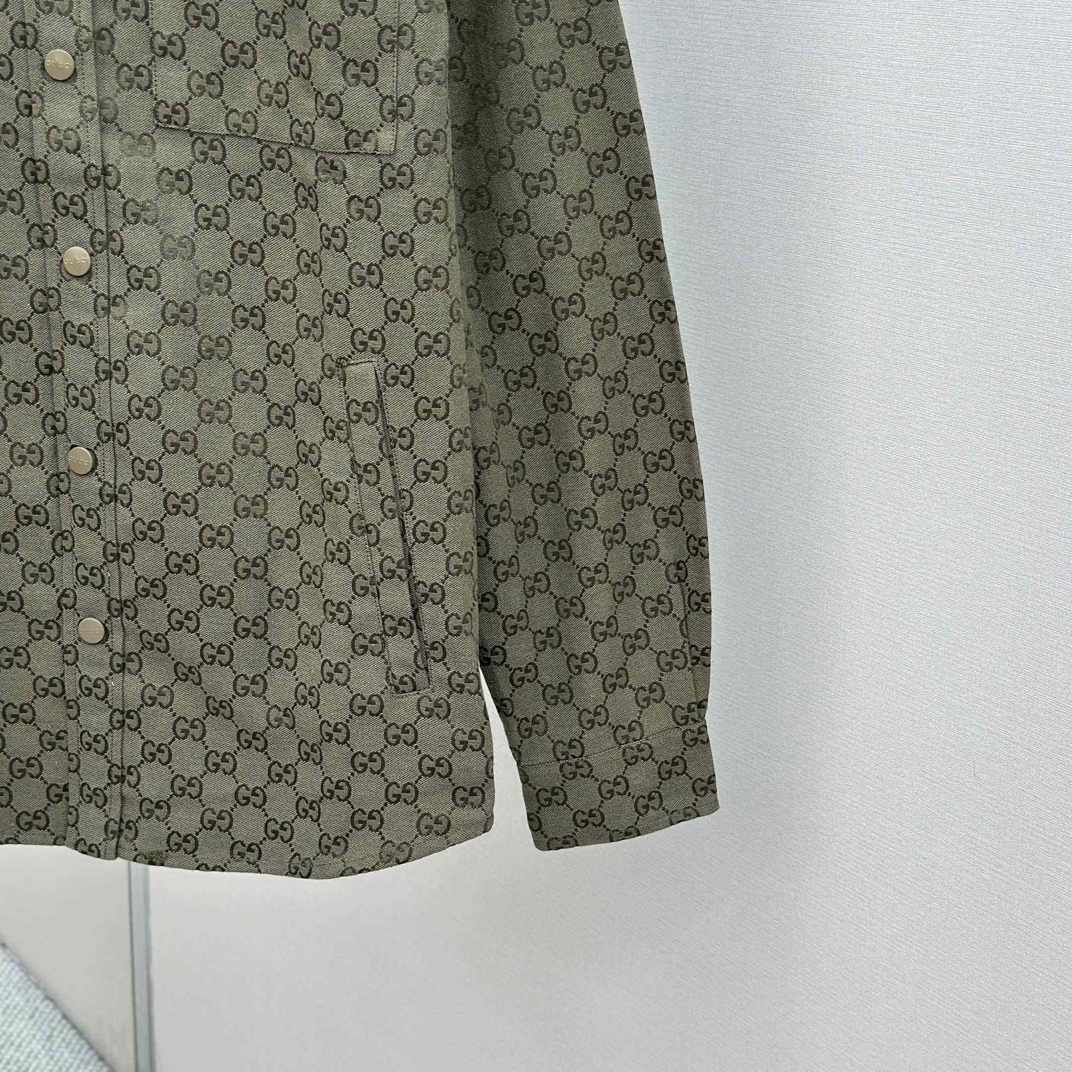 Gucci  Monogrammed Cotton-Blend Jacquard Shirt - DesignerGu