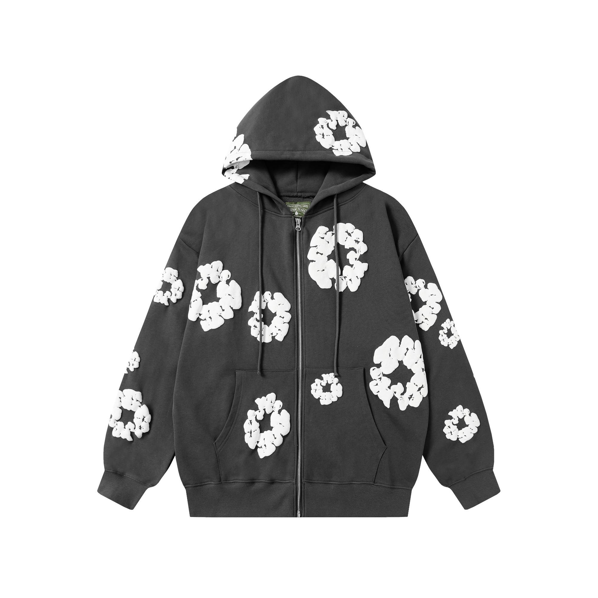 Denim Tears Cotton Wreath Zip Hoodie  - DesignerGu