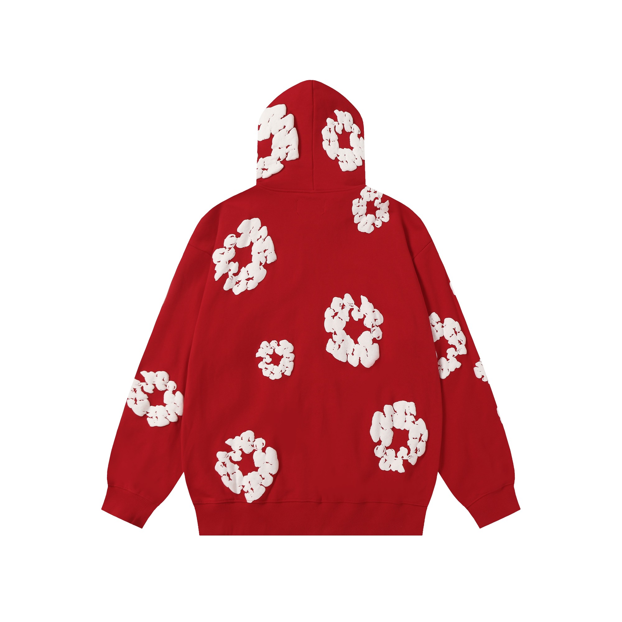 Denim Tears Cotton Wreath Zip Hoodie Red - DesignerGu