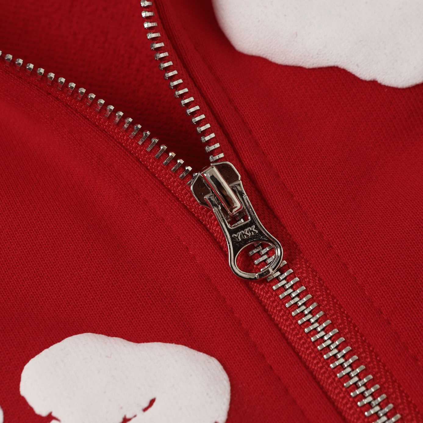 Denim Tears Cotton Wreath Zip Hoodie Red - DesignerGu