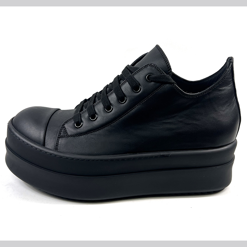 Rick Owens: Black Hollywood Low Sneakers - DesignerGu