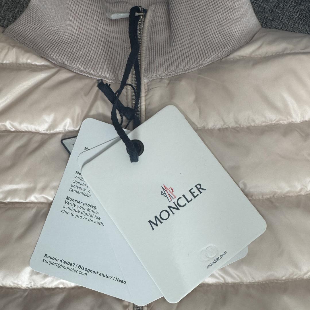 Moncler Padded Wool Zip-Up Cardigan In Pink    Z503 - DesignerGu