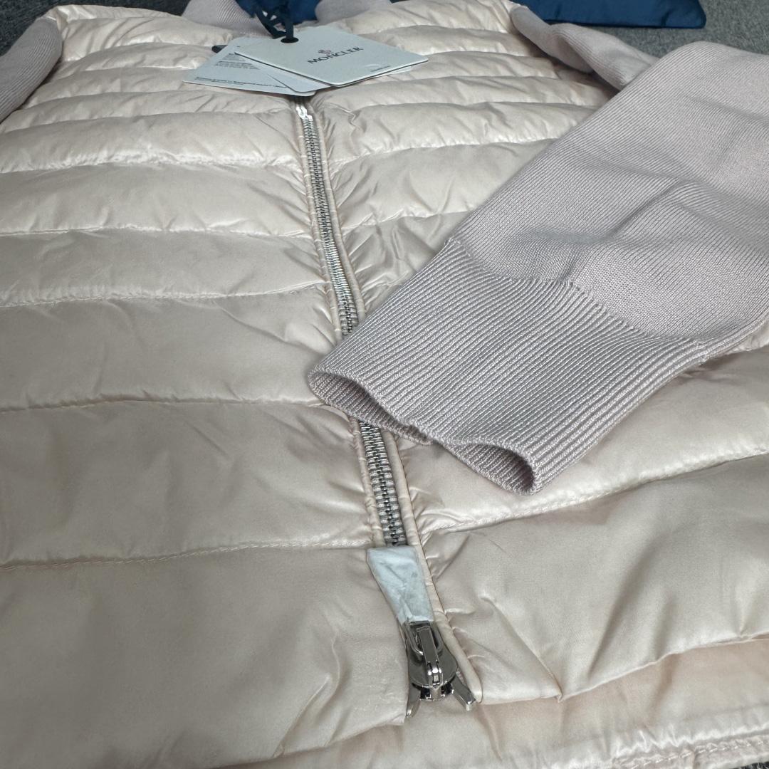 Moncler Padded Wool Zip-Up Cardigan In Pink    Z503 - DesignerGu