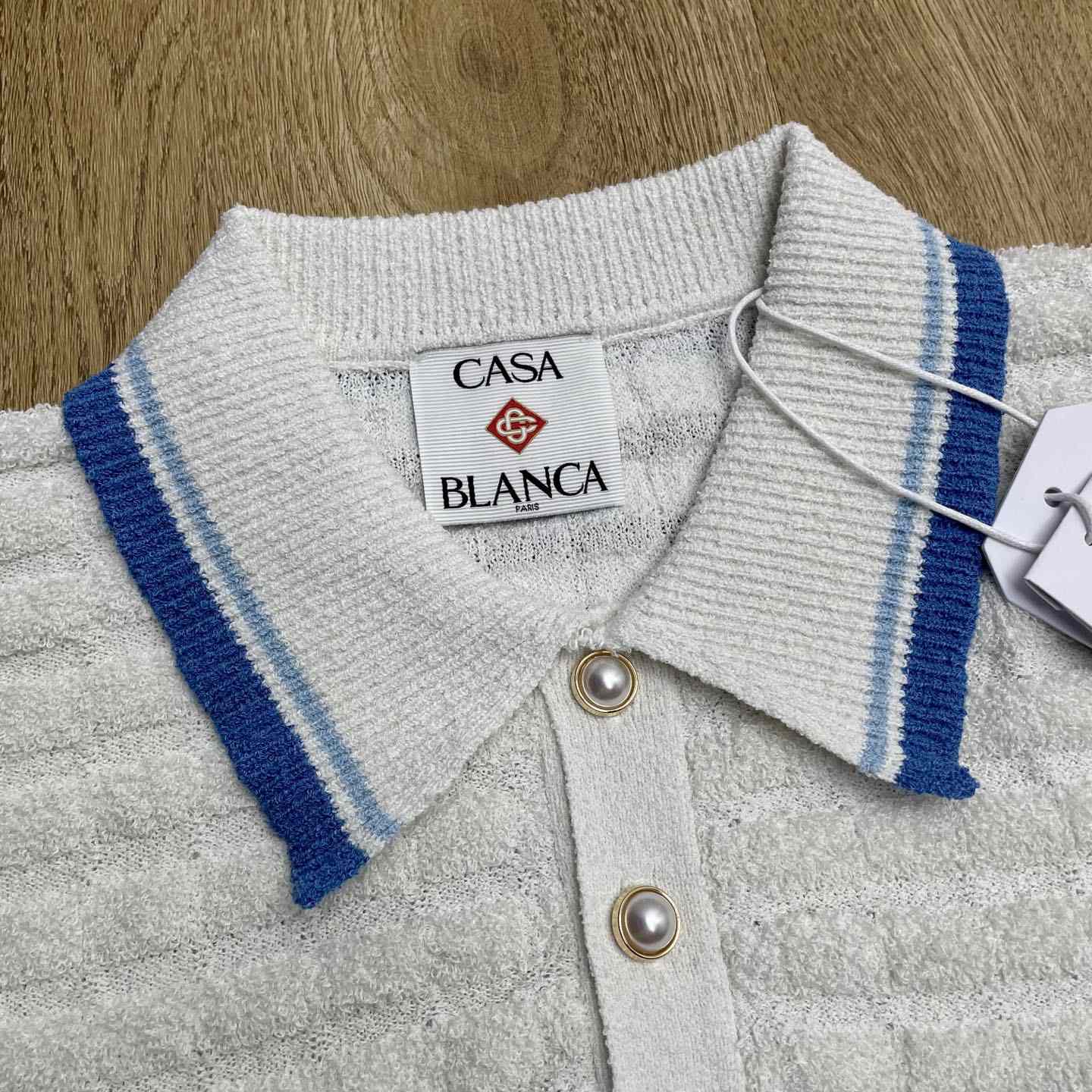 Casablanca Cotton Boucle Polo Shirt   Z6024 - DesignerGu