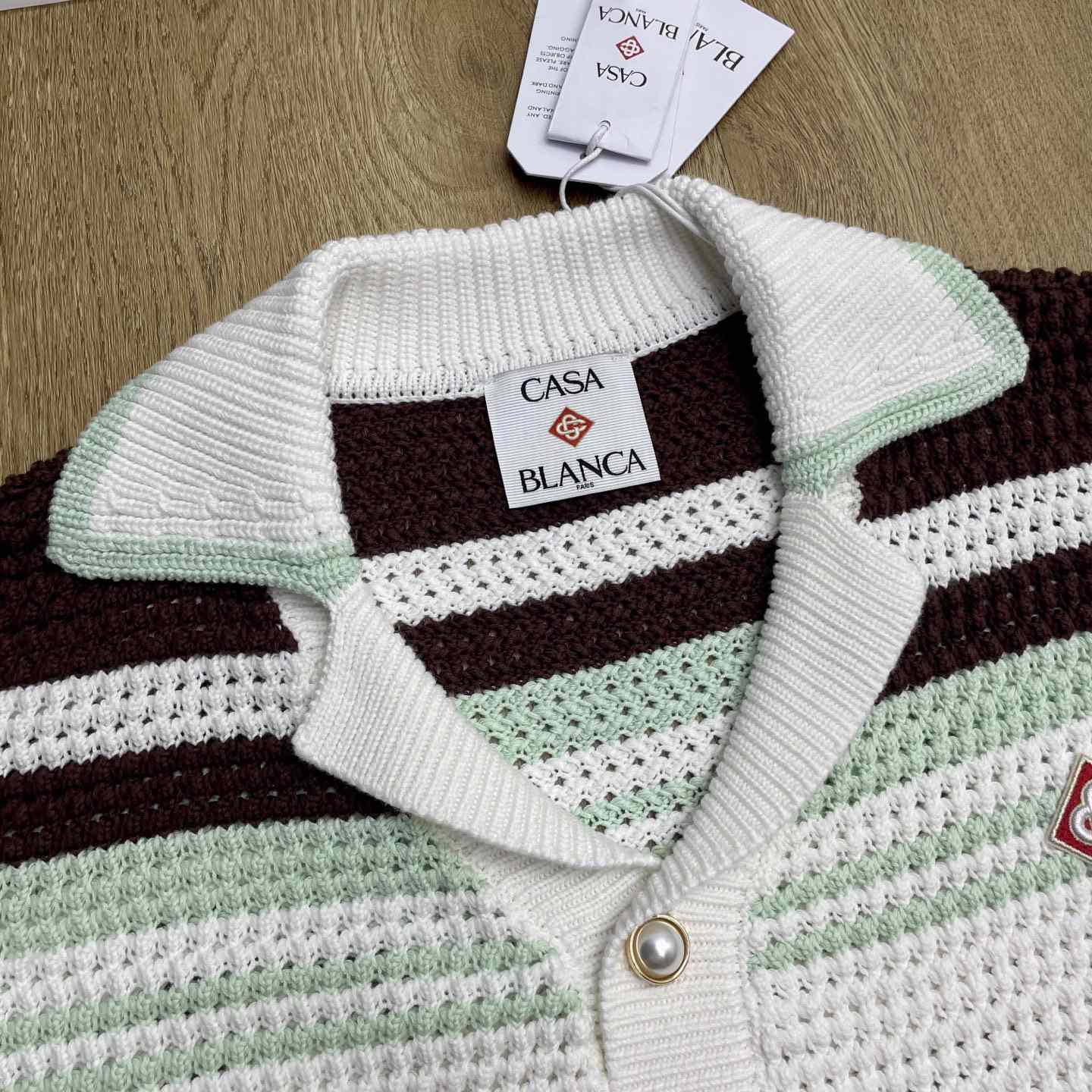 Casablanca Cotton Tennis Short Sleeve Crochet Shirt    Z6033 - DesignerGu