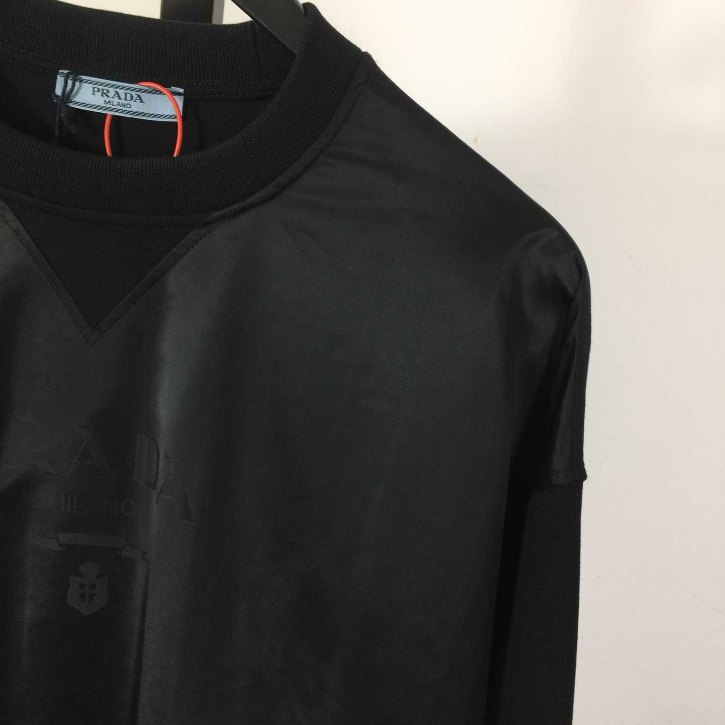 Prada Recycled Nylon Fleece-Sleeve Pullover Top - DesignerGu