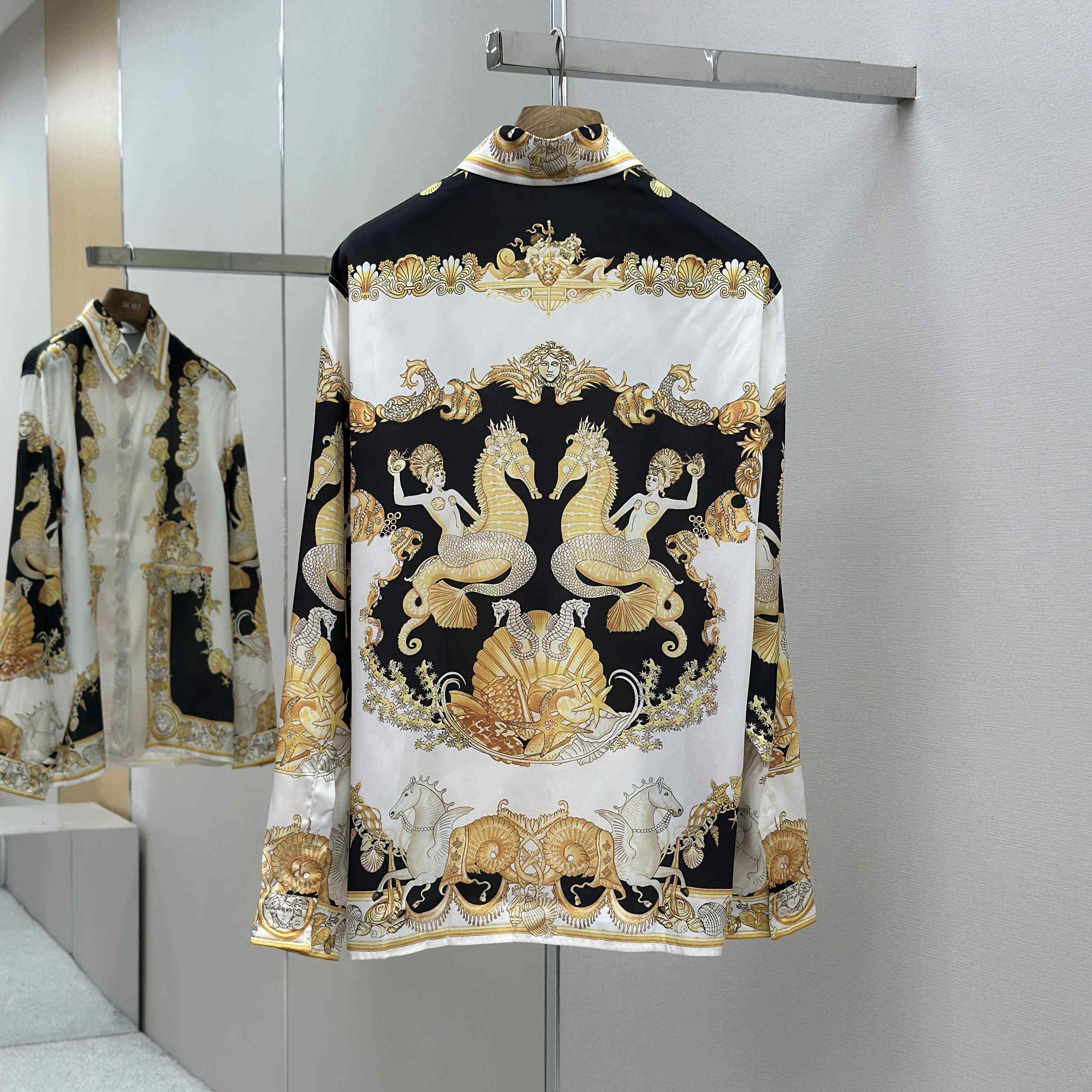 Versace Coral Theatre Silk Shirt - DesignerGu