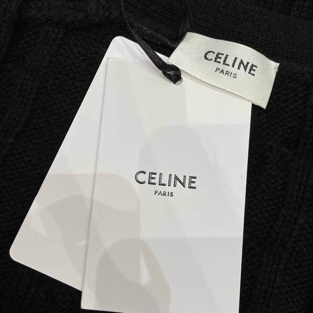 Celine Triomphe Cardigan In Cable-Knit Cashmere - DesignerGu