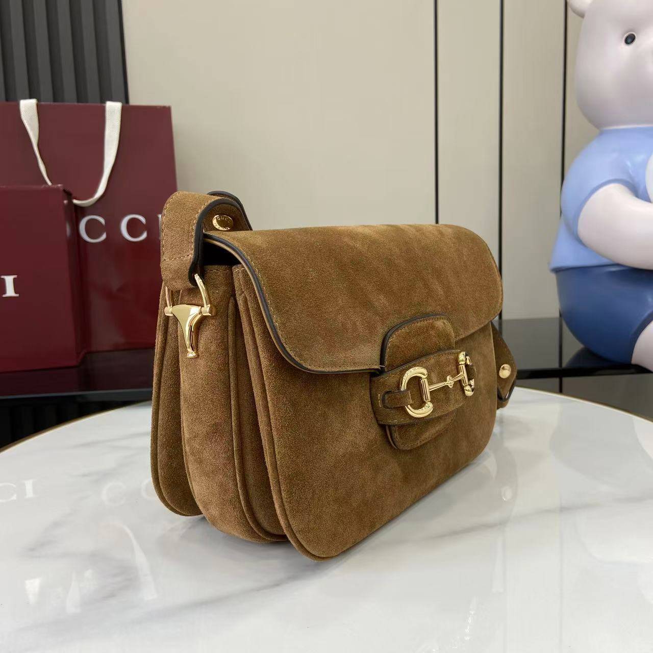 Gucci Horsebit 1955 Aura Small Shoulder Bag - DesignerGu