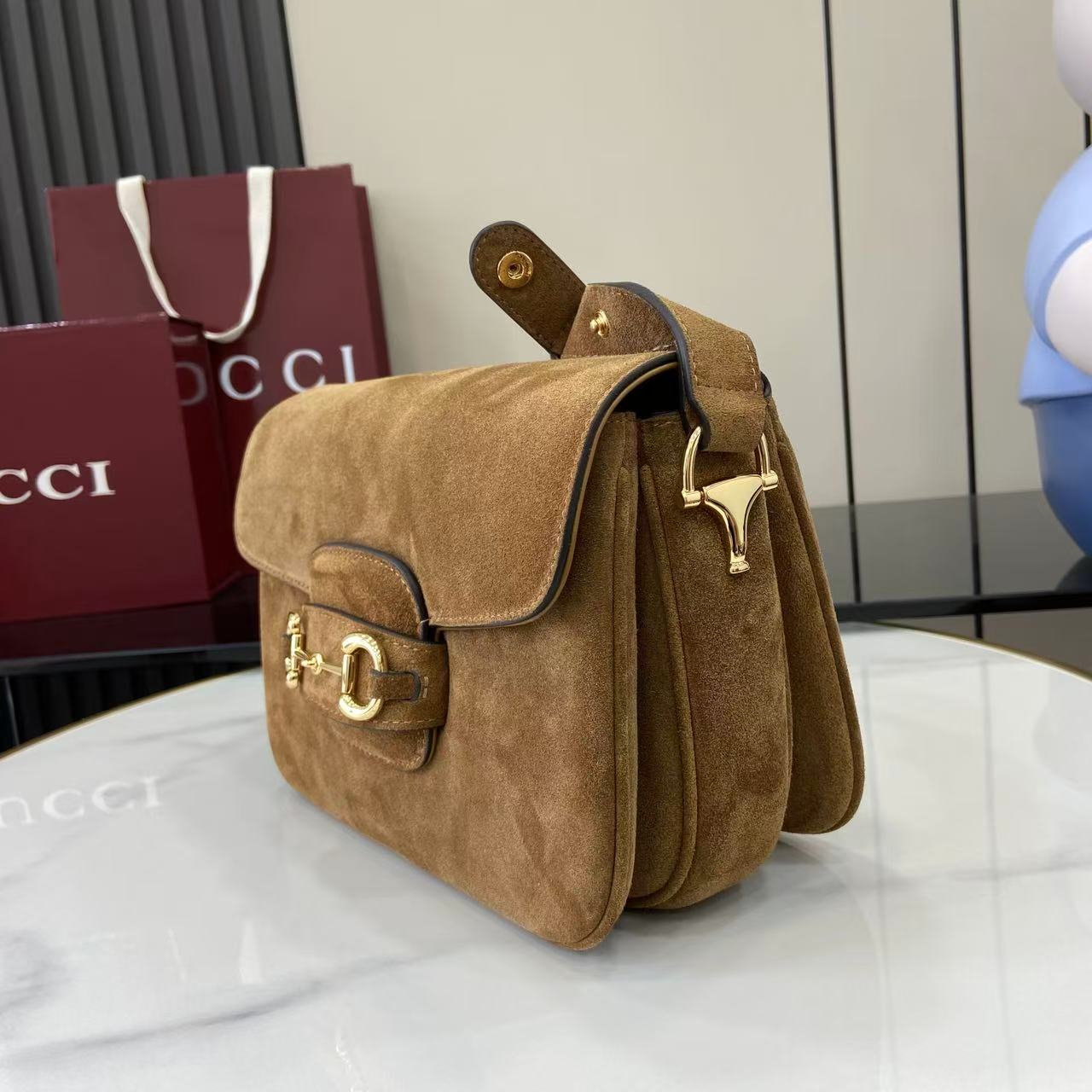 Gucci Horsebit 1955 Aura Small Shoulder Bag - DesignerGu