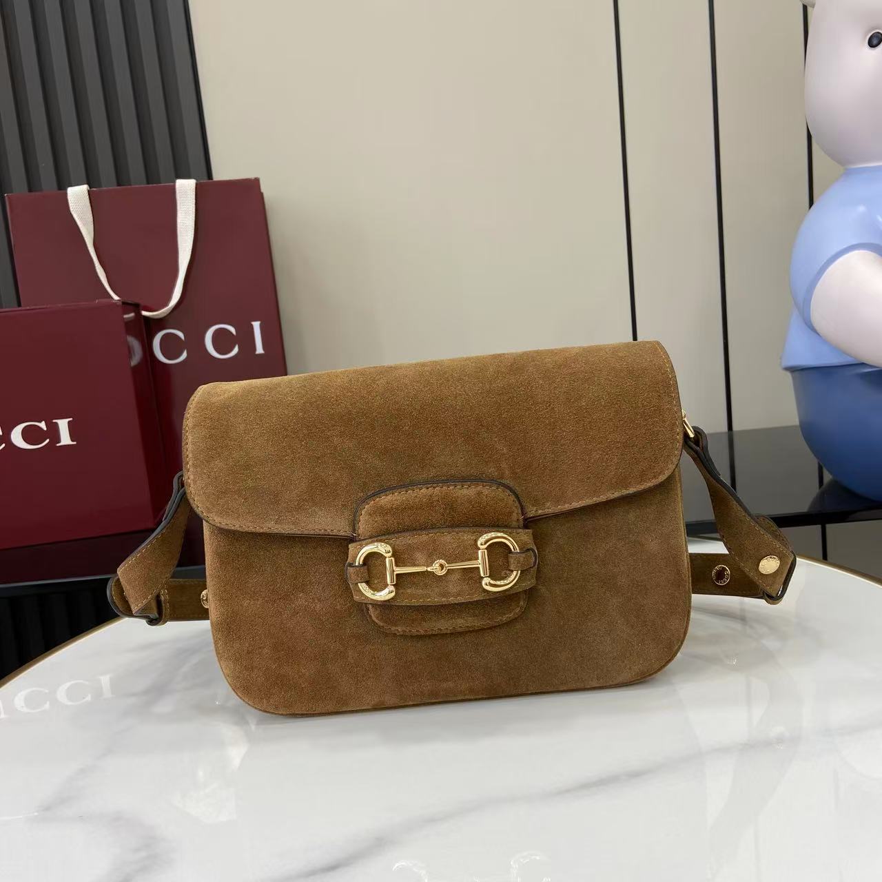 Gucci Horsebit 1955 Aura Small Shoulder Bag - DesignerGu