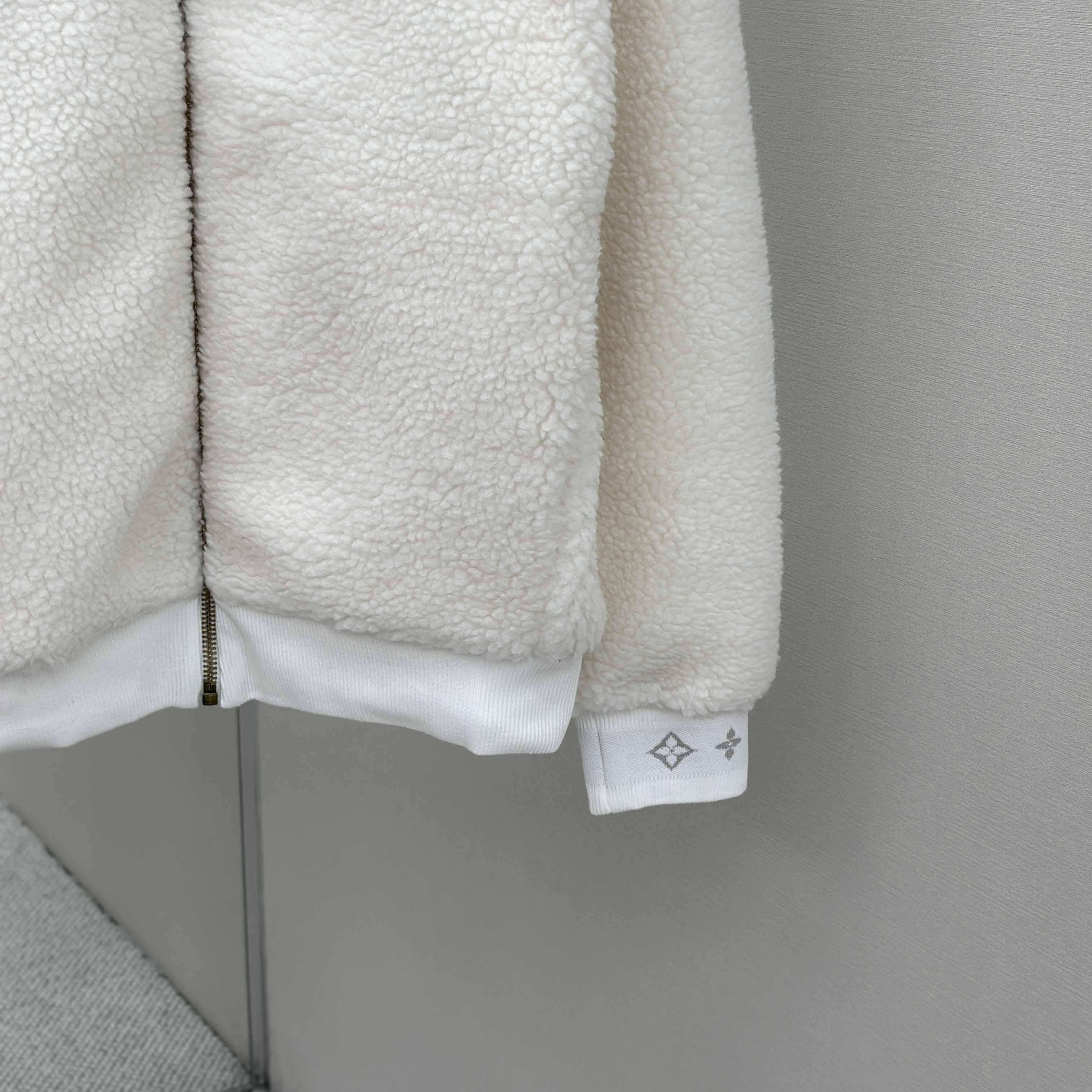 Louis Vuitton Leather Patch Fleece Blouson   1AHUGL - DesignerGu