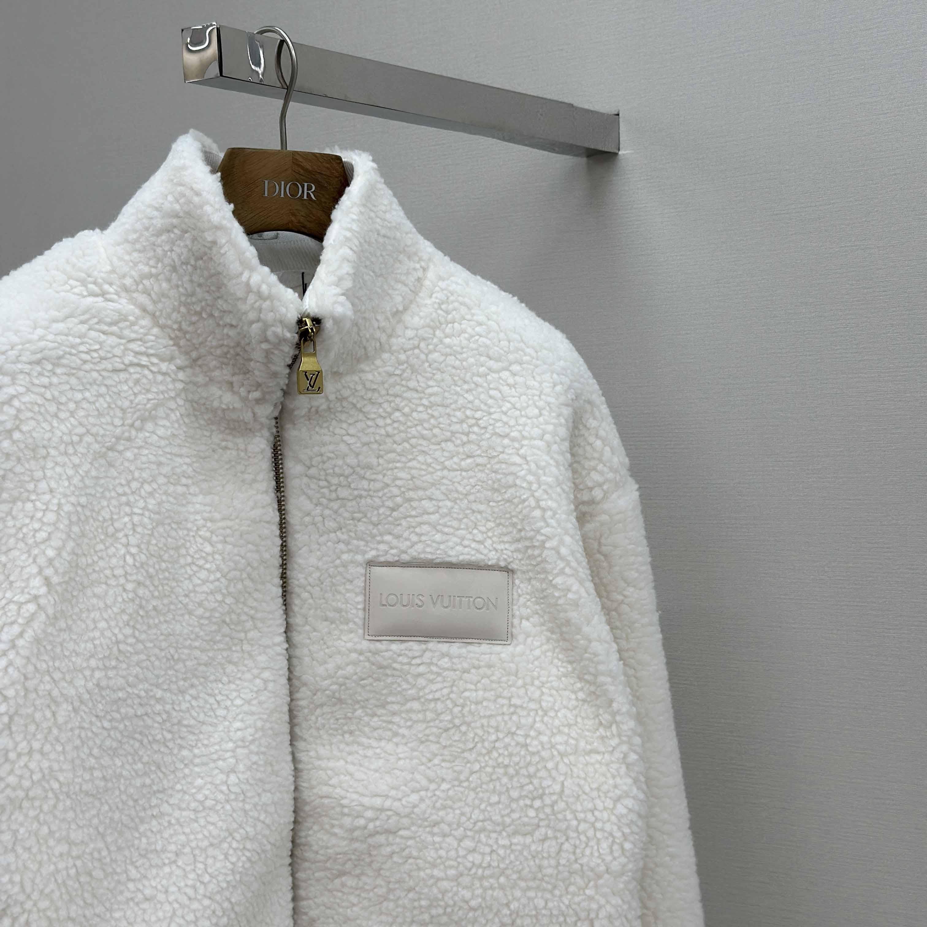 Louis Vuitton Leather Patch Fleece Blouson   1AHUGL - DesignerGu