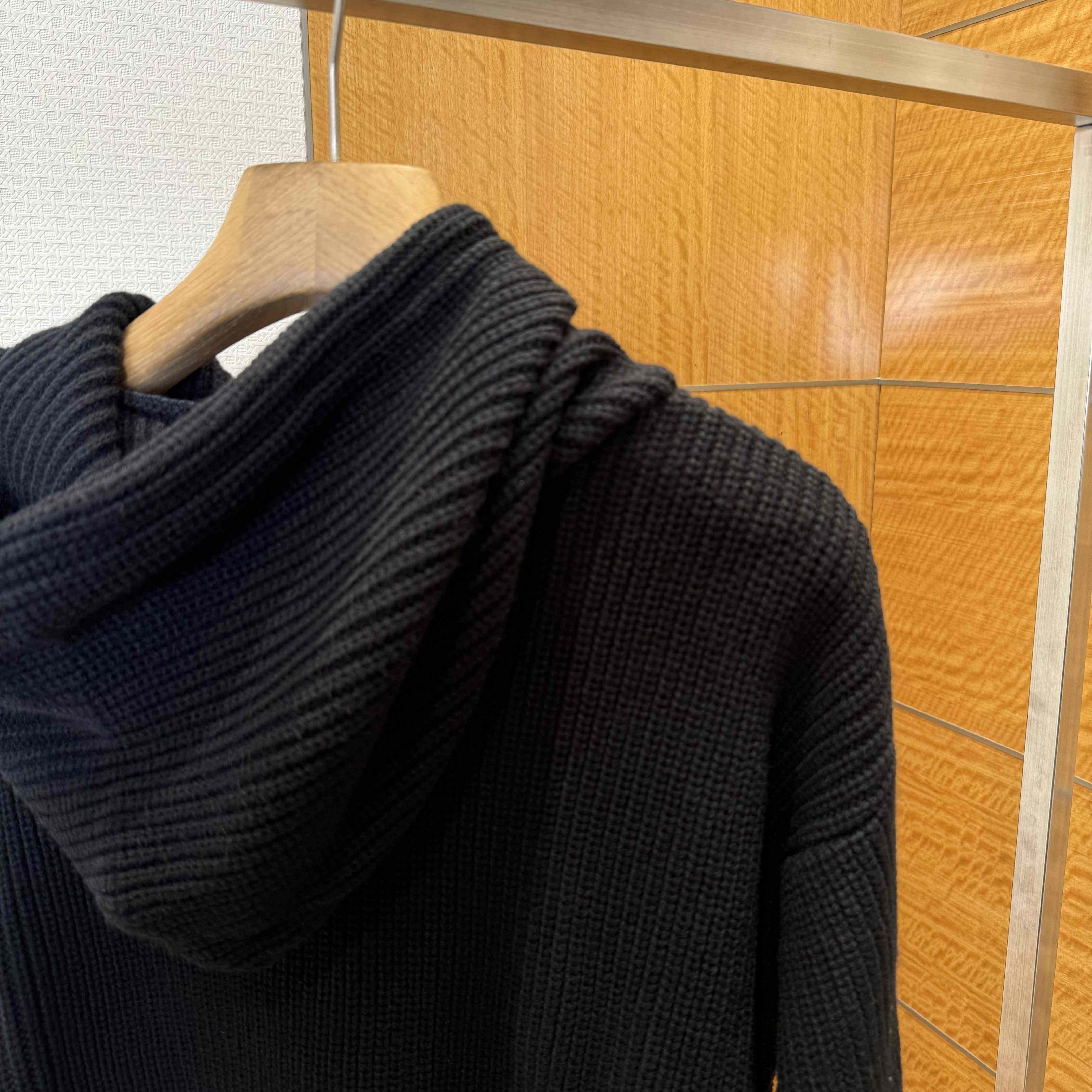 Celine Hooded Sweater In Monochromic Wool - DesignerGu